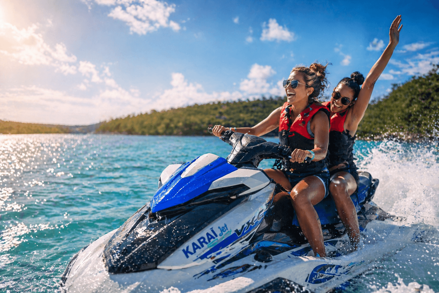 Jet ski dans la mangrove de Guadeloupe