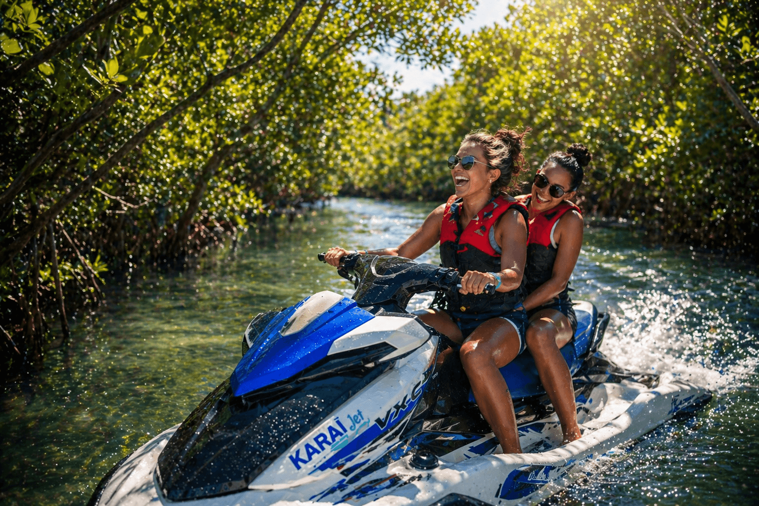 Jet ski dans la mangrove Guadeloupe