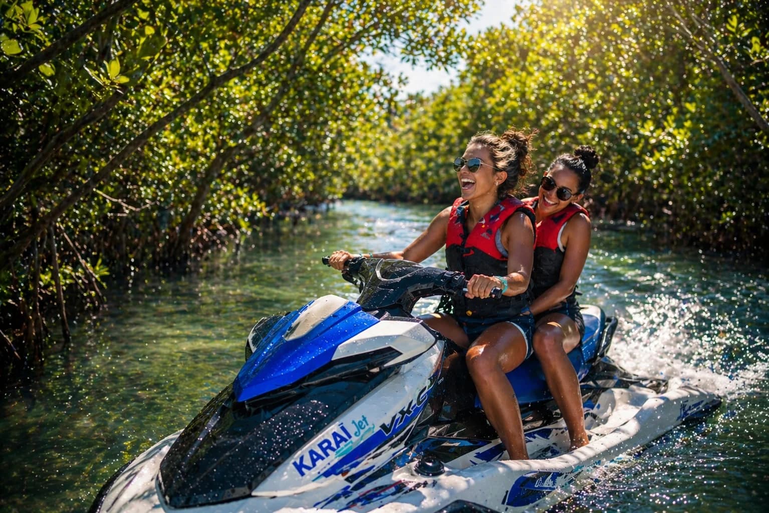 Jet ski dans la mangrove Guadeloupe