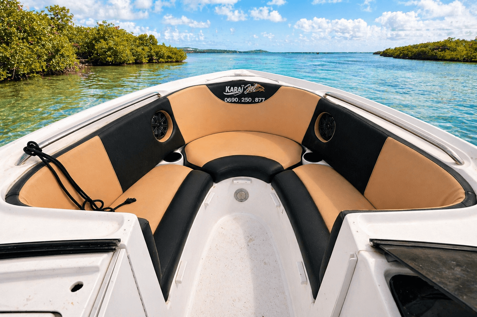 Bateau dans la mangrove de Guadeloupe