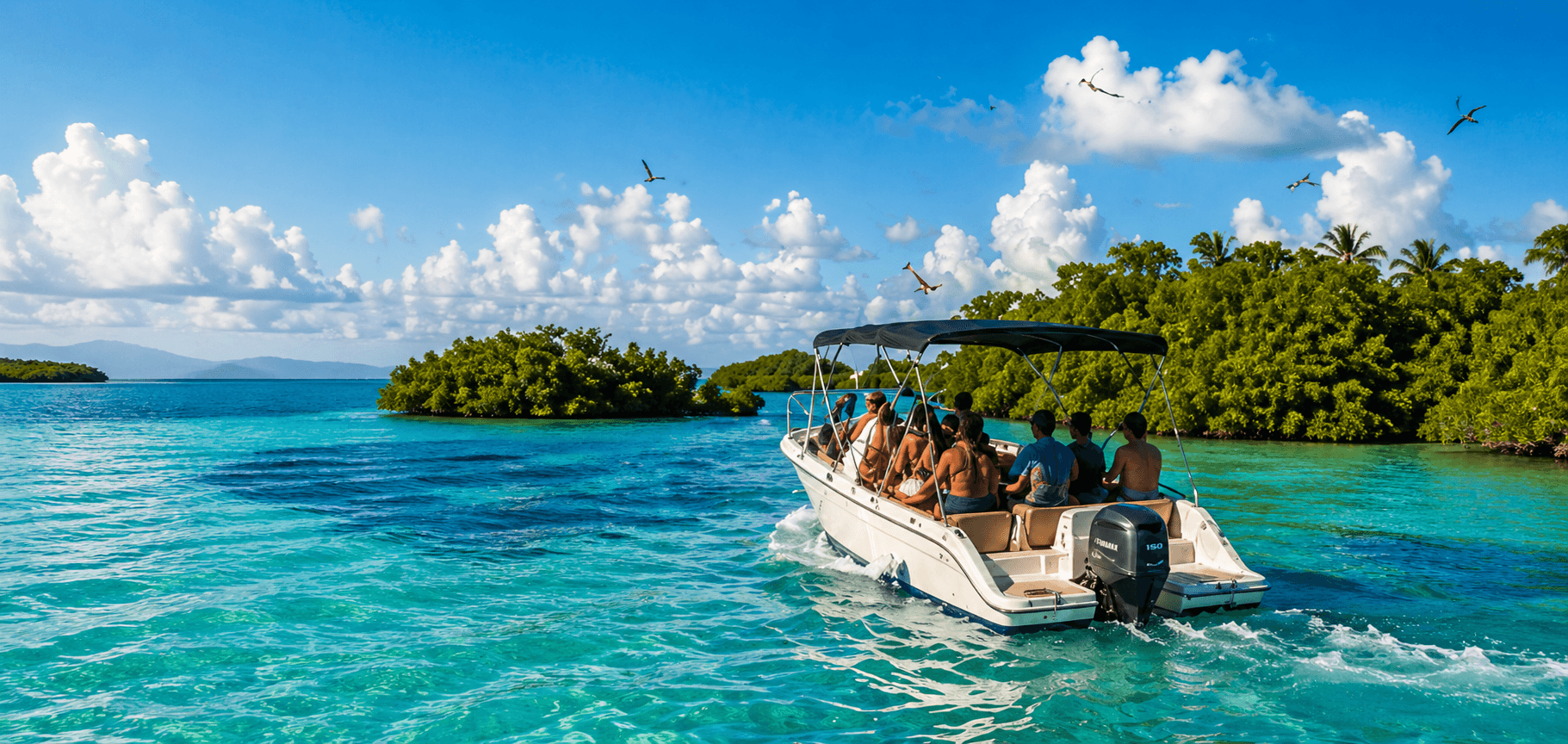 Balade en bateau dans la mangrove de Guadeloupe